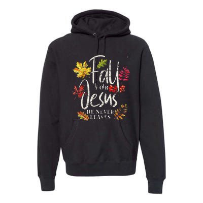 Cool Maple Leave Thanksgiving Autumn Fall For Jesus Premium Hoodie