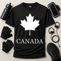 Canada Maple Leaf Canadian Flag Cooling Performance Crew T-Shirt