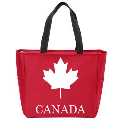 Canada Maple Leaf Canadian Flag Zip Tote Bag