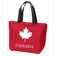 Canada Maple Leaf Canadian Flag Zip Tote Bag