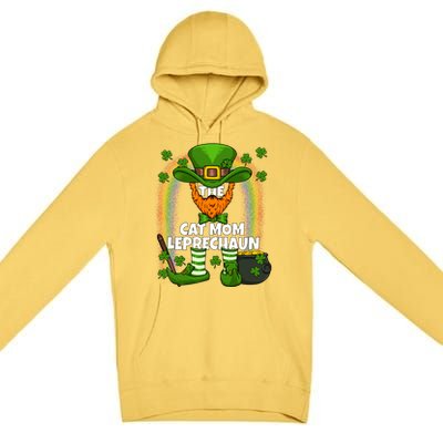 Cat Mom Leprechaun Family Matching St Patricks Day Party Gift Premium Pullover Hoodie