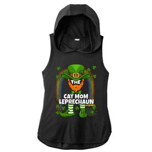 Cat Mom Leprechaun Family Matching St Patricks Day Party Gift Ladies PosiCharge Tri-Blend Wicking Draft Hoodie Tank