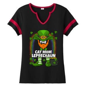 Cat Mom Leprechaun Family Matching St Patricks Day Party Gift Ladies Halftime Notch Neck Tee