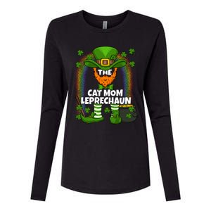 Cat Mom Leprechaun Family Matching St Patricks Day Party Gift Womens Cotton Relaxed Long Sleeve T-Shirt