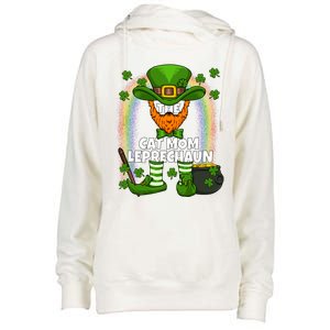 Cat Mom Leprechaun Family Matching St Patricks Day Party Gift Womens Funnel Neck Pullover Hood