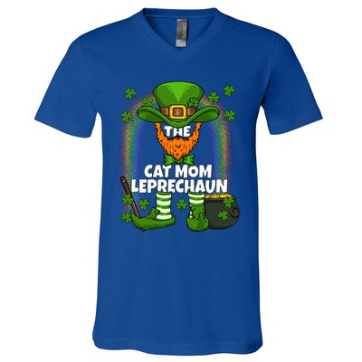 Cat Mom Leprechaun Family Matching St Patricks Day Party Gift V-Neck T-Shirt