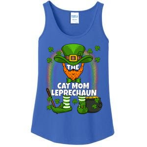 Cat Mom Leprechaun Family Matching St Patricks Day Party Gift Ladies Essential Tank