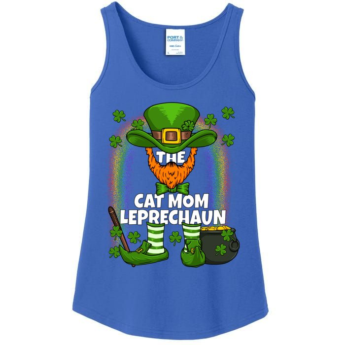 Cat Mom Leprechaun Family Matching St Patricks Day Party Gift Ladies Essential Tank