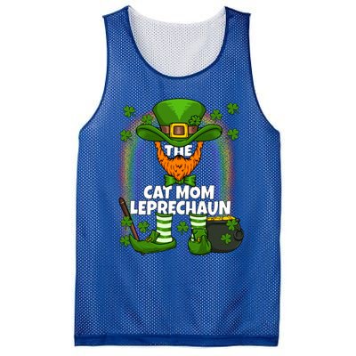 Cat Mom Leprechaun Family Matching St Patricks Day Party Gift Mesh Reversible Basketball Jersey Tank