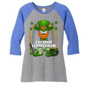 Cat Mom Leprechaun Family Matching St Patricks Day Party Gift Women's Tri-Blend 3/4-Sleeve Raglan Shirt