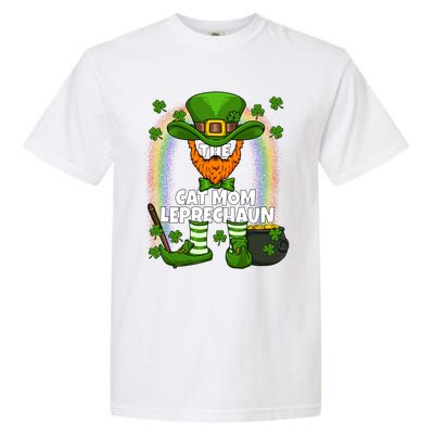 Cat Mom Leprechaun Family Matching St Patricks Day Party Gift Garment-Dyed Heavyweight T-Shirt