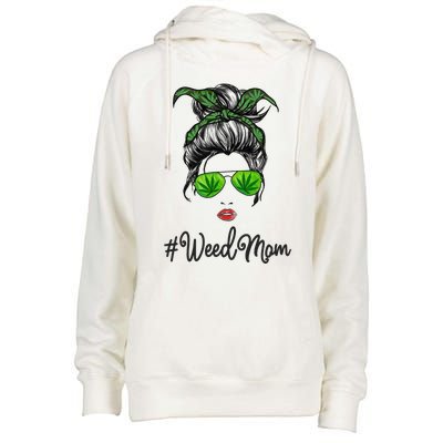 Classy Mom Life with Leopard Mom Marijuana Weed Lover Womens Funnel Neck Pullover Hood