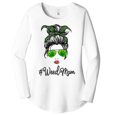 Classy Mom Life with Leopard Mom Marijuana Weed Lover Women's Perfect Tri Tunic Long Sleeve Shirt