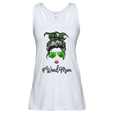 Classy Mom Life with Leopard Mom Marijuana Weed Lover Ladies Essential Flowy Tank