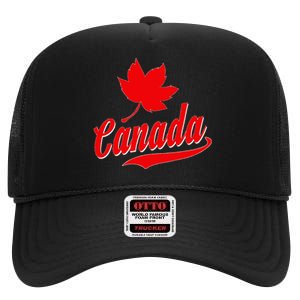 Canadian Maple Leaf Country Canada High Crown Mesh Back Trucker Hat