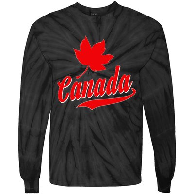 Canadian Maple Leaf Country Canada Tie-Dye Long Sleeve Shirt