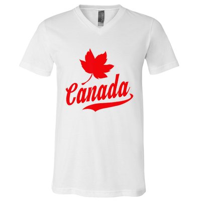 Canadian Maple Leaf Country Canada V-Neck T-Shirt