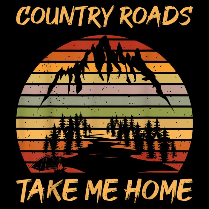 Country Music Lovers Vintage Country Roads Take Me Home Long Sleeve Shirt