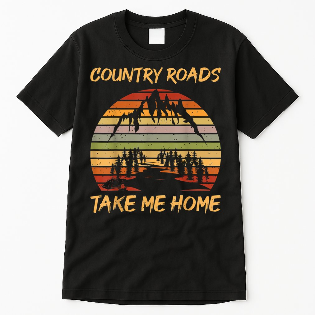 Country Music Lovers Vintage Country Roads Take Me Home Tall T-Shirt