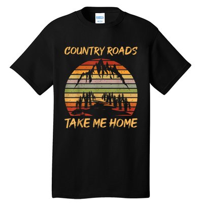 Country Music Lovers Vintage Country Roads Take Me Home Tall T-Shirt