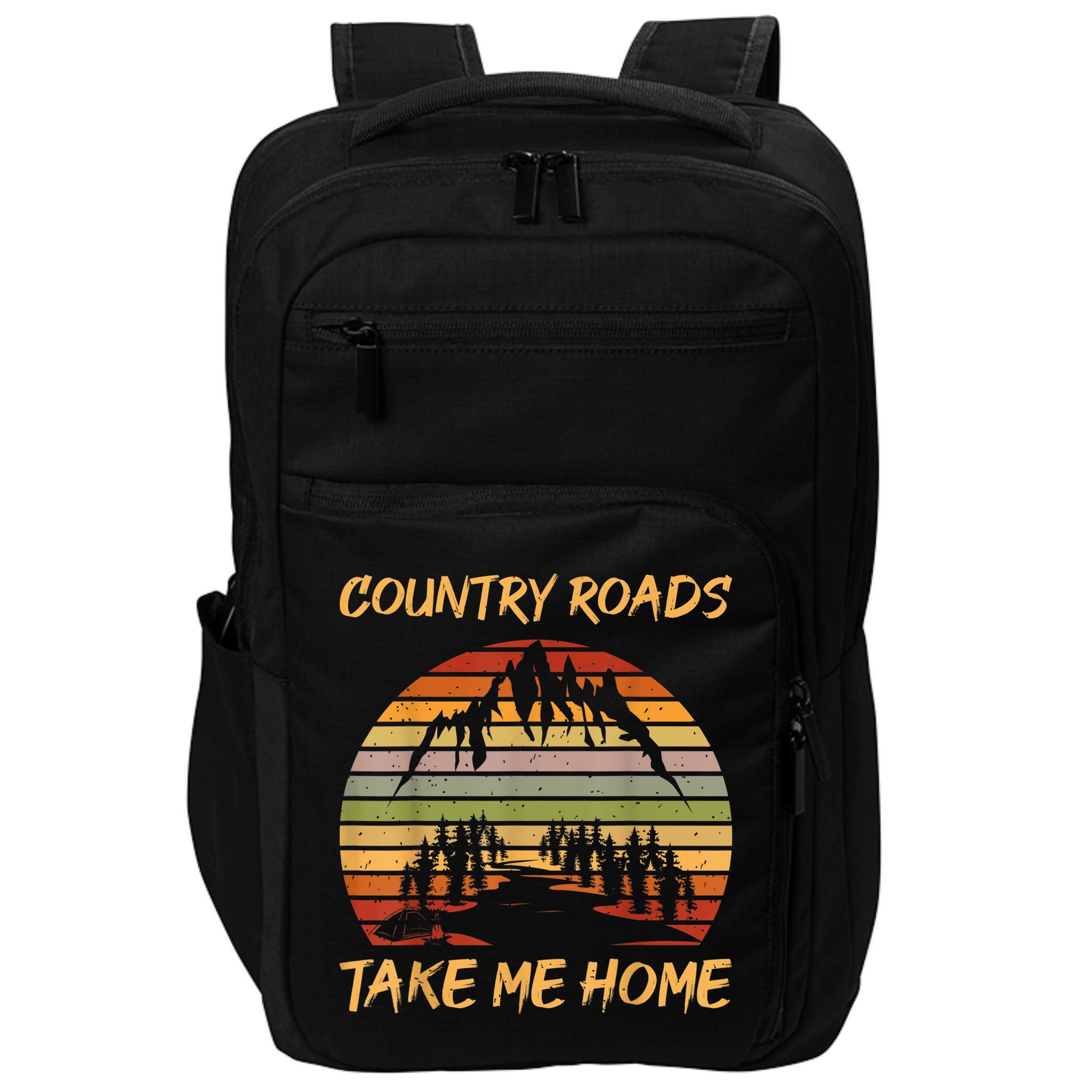 Country Music Lovers Vintage Country Roads Take Me Home Impact Tech Backpack