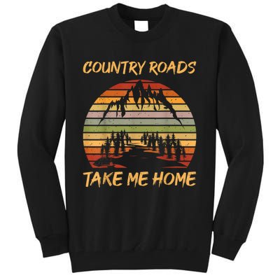 Country Music Lovers Vintage Country Roads Take Me Home Tall Sweatshirt