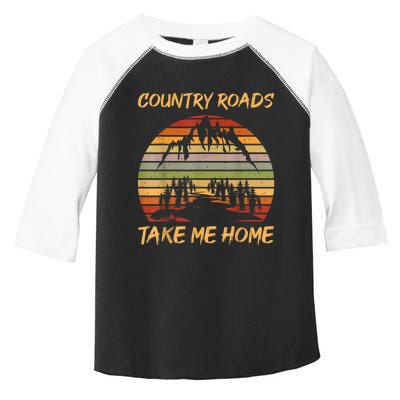 Country Music Lovers Vintage Country Roads Take Me Home Toddler Fine Jersey T-Shirt