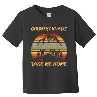 Country Music Lovers Vintage Country Roads Take Me Home Toddler T-Shirt