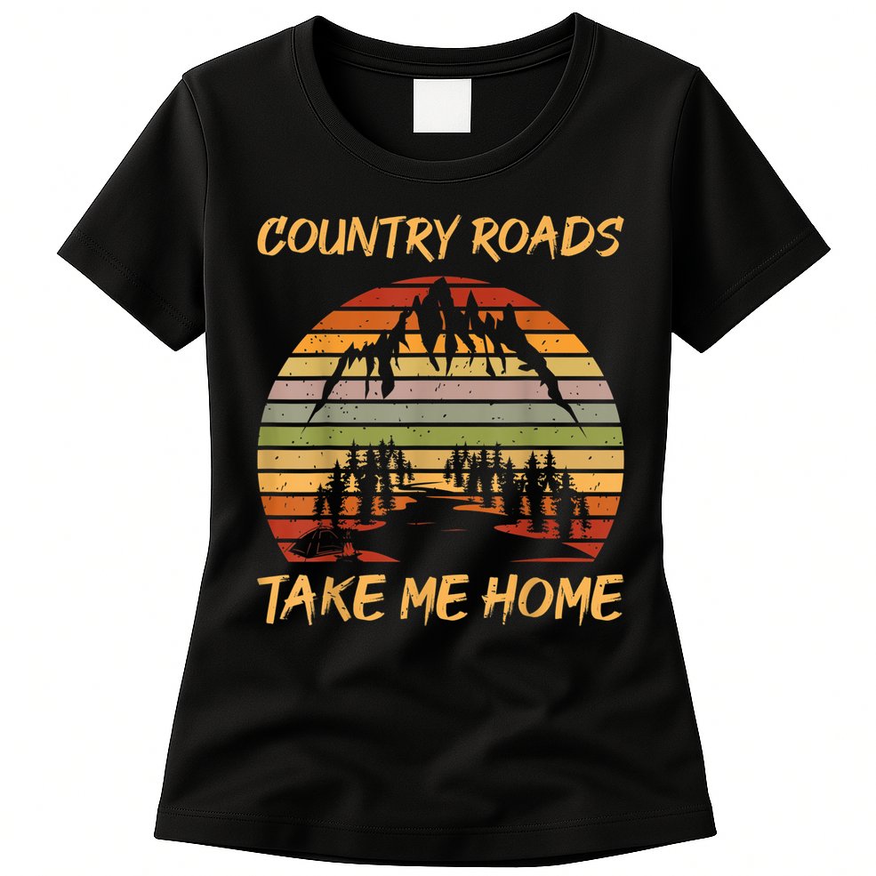 Country Music Lovers Vintage Country Roads Take Me Home Womens T-Shirt