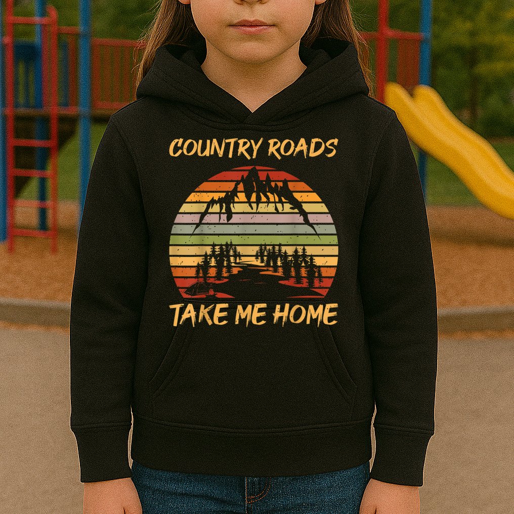 Country Music Lovers Vintage Country Roads Take Me Home Kids Hoodie