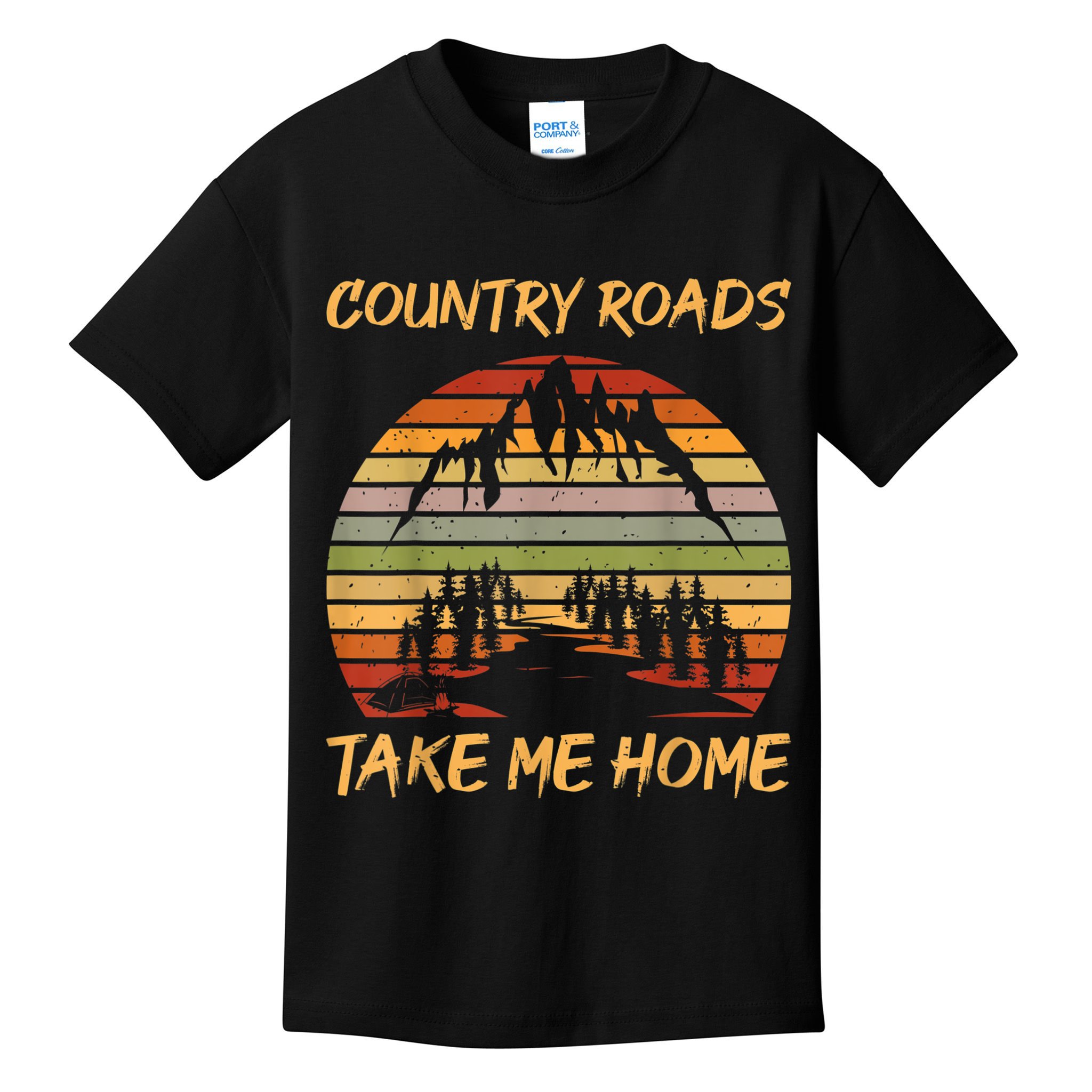 Country Music Lovers Vintage Country Roads Take Me Home Kids T-Shirt
