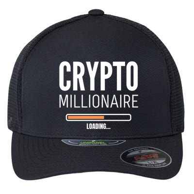 Crypto Millionaire Loading Funny Crypto Currency Flexfit Unipanel Trucker Cap