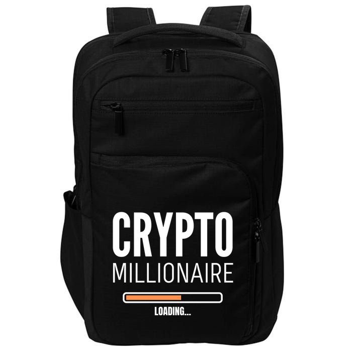 Crypto Millionaire Loading Funny Crypto Currency Impact Tech Backpack