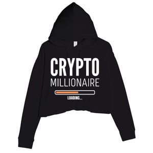 Crypto Millionaire Loading Funny Crypto Currency Crop Fleece Hoodie