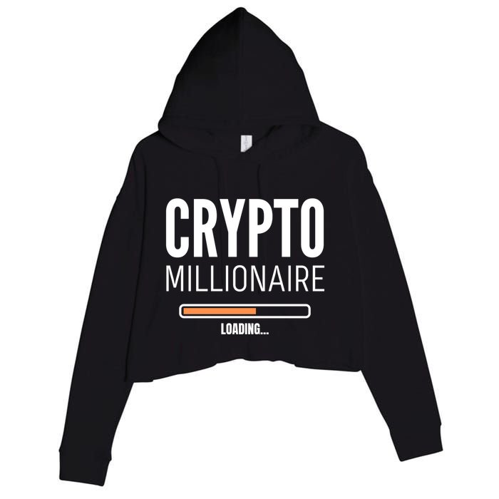 Crypto Millionaire Loading Funny Crypto Currency Crop Fleece Hoodie