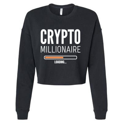 Crypto Millionaire Loading Funny Crypto Currency Cropped Pullover Crew