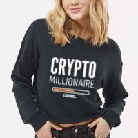 Crypto Millionaire Loading Funny Crypto Currency Cropped Pullover Crew