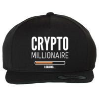 Crypto Millionaire Loading Funny Crypto Currency Wool Snapback Cap