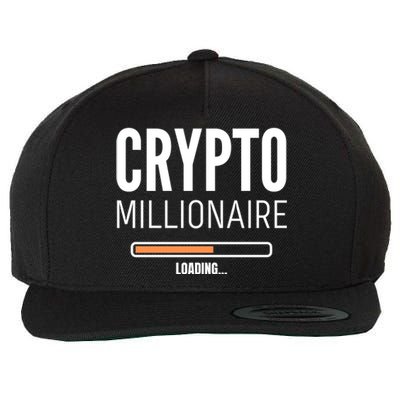 Crypto Millionaire Loading Funny Crypto Currency Wool Snapback Cap