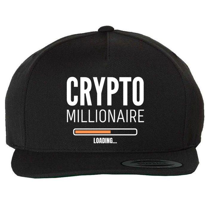 Crypto Millionaire Loading Funny Crypto Currency Wool Snapback Cap