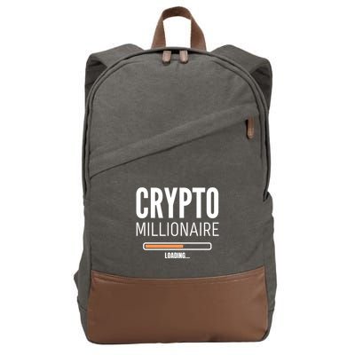 Crypto Millionaire Loading Funny Crypto Currency Cotton Canvas Backpack