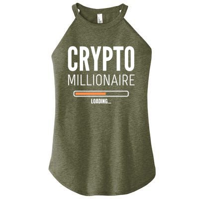 Crypto Millionaire Loading Funny Crypto Currency Women’s Perfect Tri Rocker Tank