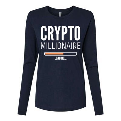 Crypto Millionaire Loading Funny Crypto Currency Womens Cotton Relaxed Long Sleeve T-Shirt