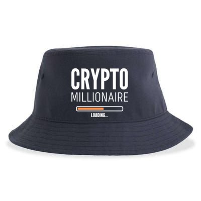 Crypto Millionaire Loading Funny Crypto Currency Sustainable Bucket Hat