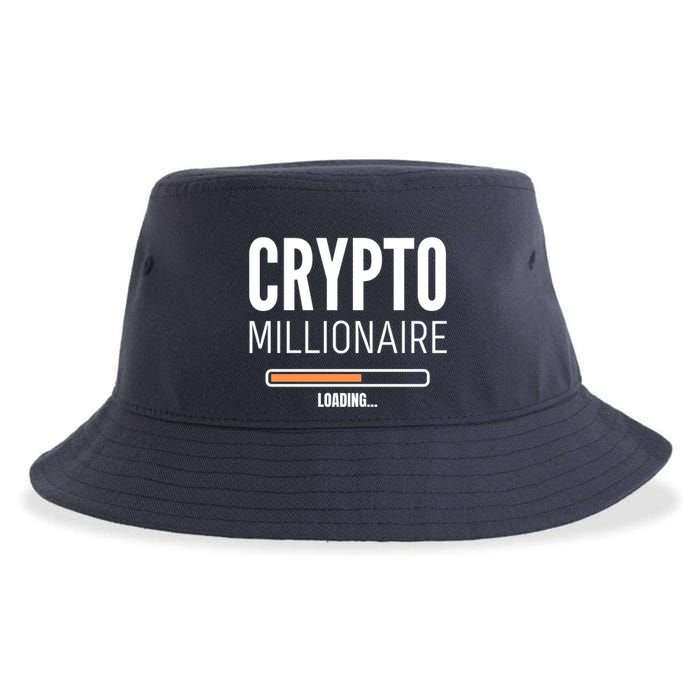 Crypto Millionaire Loading Funny Crypto Currency Sustainable Bucket Hat