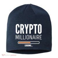 Crypto Millionaire Loading Funny Crypto Currency Sustainable Beanie