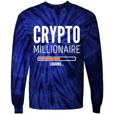 Crypto Millionaire Loading Funny Crypto Currency Tie-Dye Long Sleeve Shirt