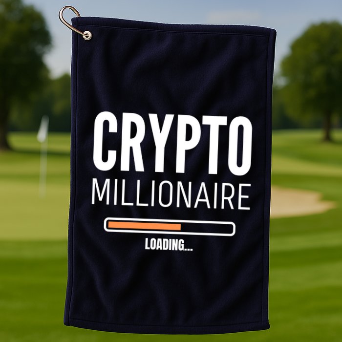 Crypto Millionaire Loading Funny Crypto Currency Golf Towel
