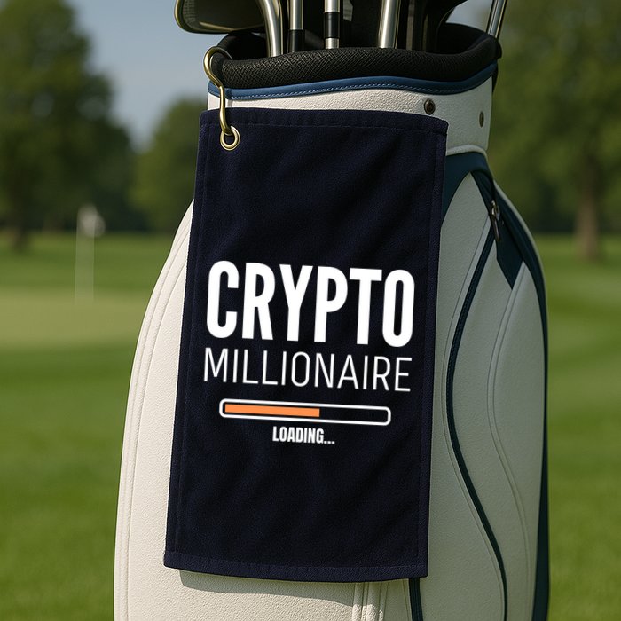Crypto Millionaire Loading Funny Crypto Currency Golf Towel