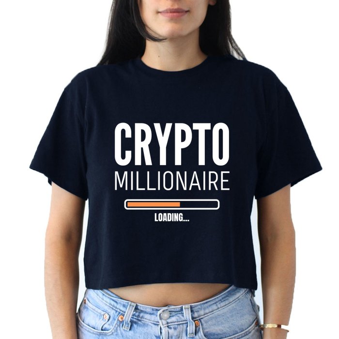 Crypto Millionaire Loading Funny Crypto Currency Crop Top